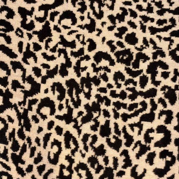 Calvin Klein Sweater High Neck Animal Print Sz XL Gold Accent Buttons - Picture 4 of 10